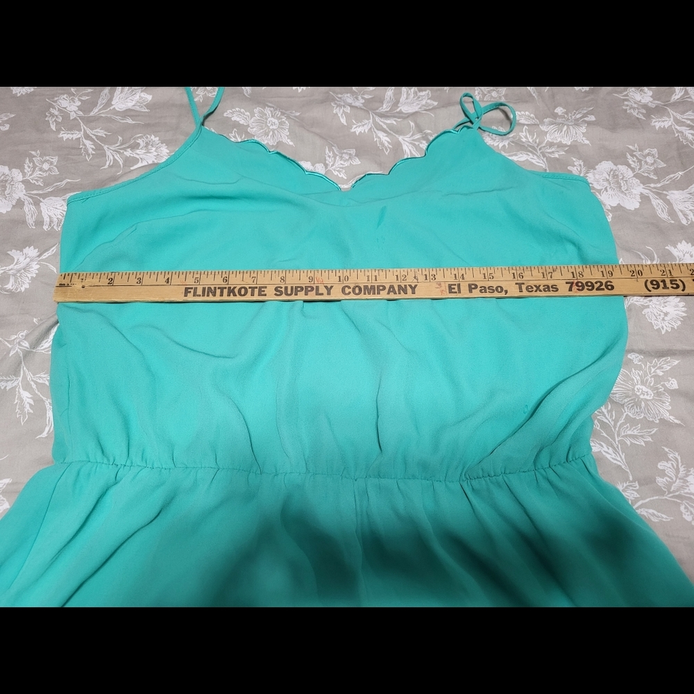 NWT Romper. Green. Keyhole  backing. Say What brand. Size XL. 100% polyester - Picture 5 of 6